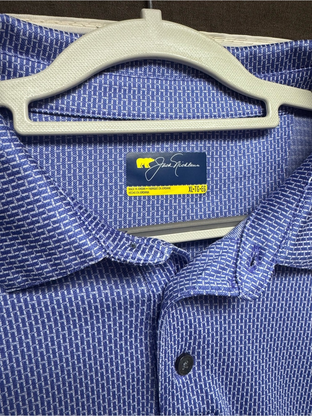 Blue & White Striped Jack Nicklaus Polo Shit, XL - Picture 4 of 5